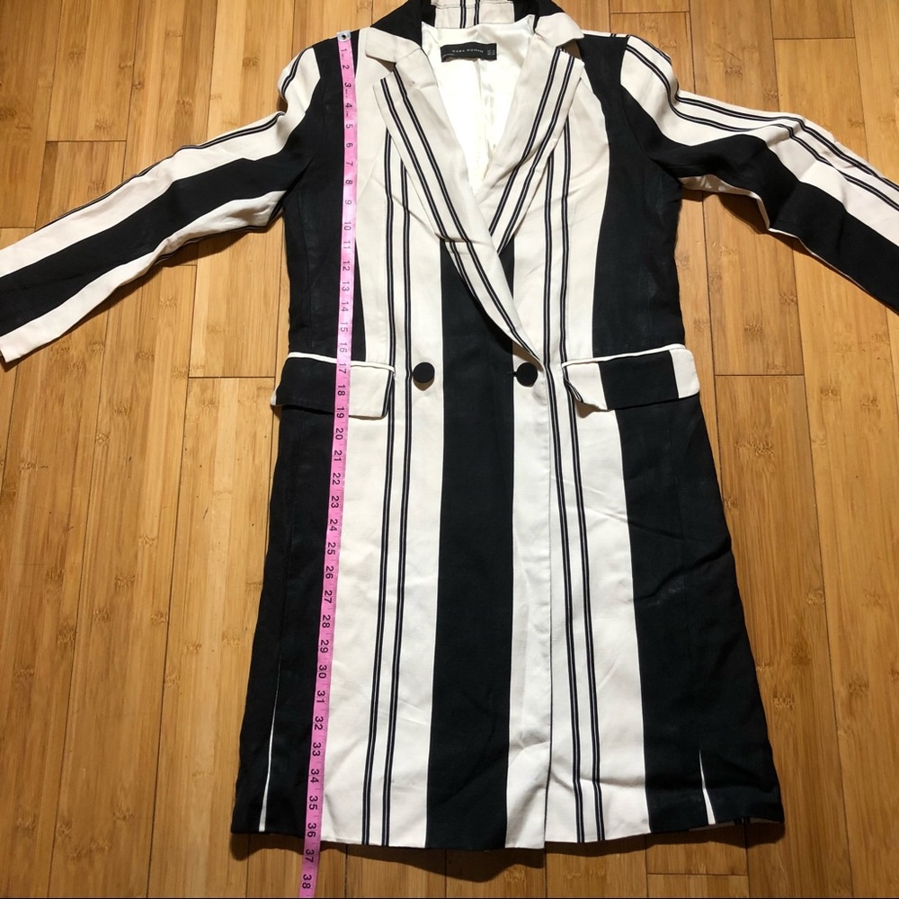 Zara Long Striped Coat - Picture 14 of 16